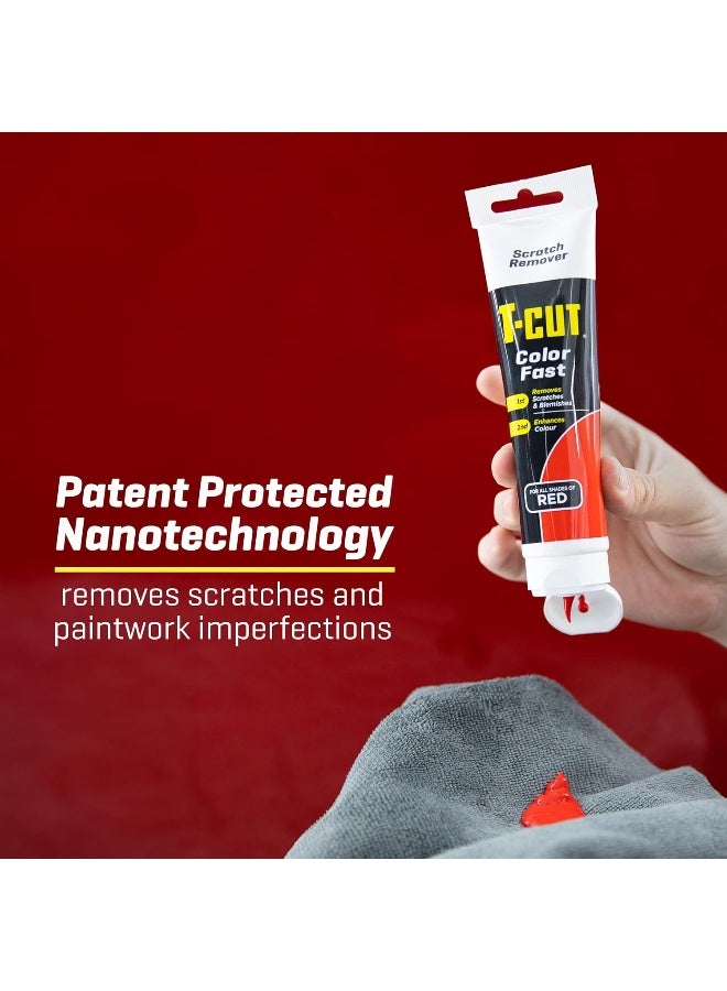 T-Cut Colour Fast Red Car Wax Polish Scratch Remover Colour Enhancer 150g Tube - Image 3