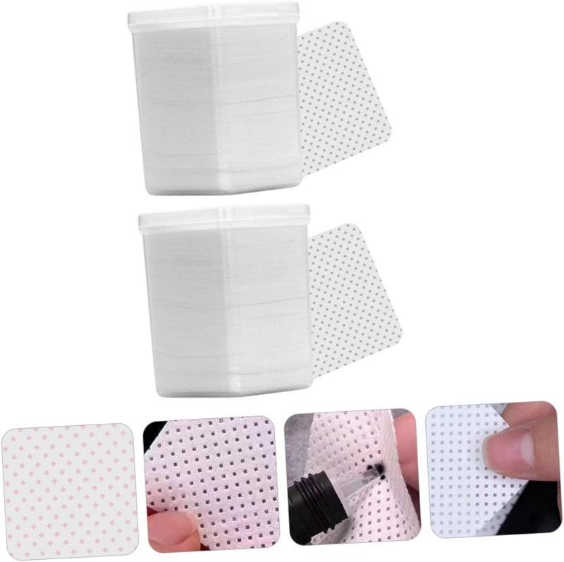 2 Box White Cosmetic Cotton Wipes for Nail Art and Grafting Supplies Quick Glue Removal Pads for Eyelash Extensions and Nail Polish Lightweight Salon Cleaning Tool - Image 3