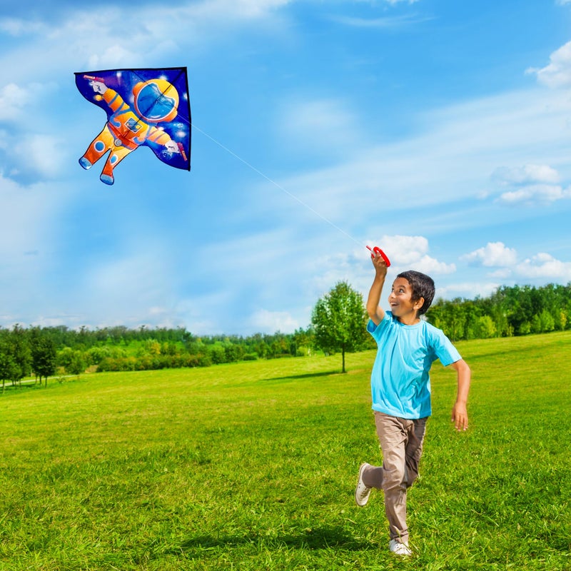 HONBO Large Delta Kites for Kids & Adults,Easy to Fly Kite,Beginner Kites for Kids Ages 4-8,Beach Kite for Outdoor Games and Activities(Astronaut) - Image 3
