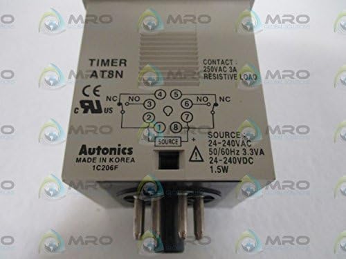 AUTONICS AT8N 100-240 VAC / 24-240 VDC, 48 X 48 MM, 50/60 HZ, 8 PIN Plug Type, ATN Series, DPDT TIME Limit OR SPDT, Multi TIME Range, Multi-Function Timer, Universal Voltage - Image 4