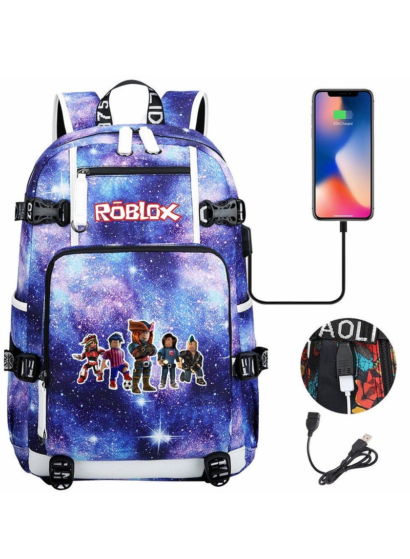 Roblox USB Headset Teen Casual Travel Backpack