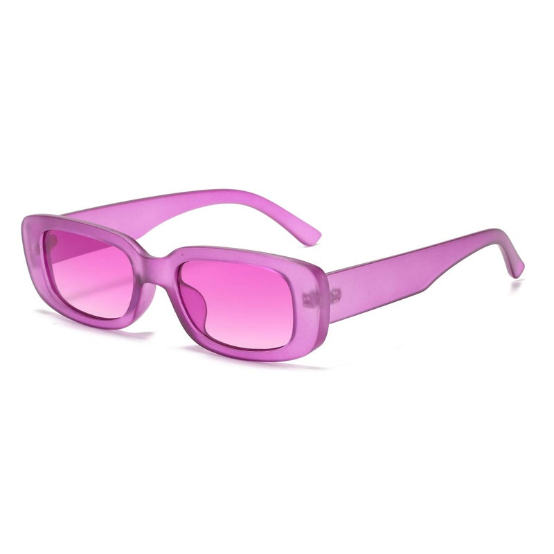 BUTABY Rectangle Sunglasses for Women Retro Driving Glasses 90’s Vintage Fashion Narrow Square Frame UV400 Protection Purple - Image 2