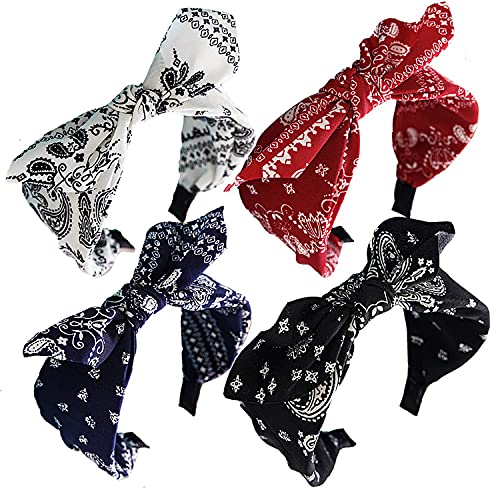 Lvyeer Paisley Print Wide Bow Headbands for Women Bandana Rabbit ear Elastic Hairband Cute Knot Headbands Hair Accessories - Image 1