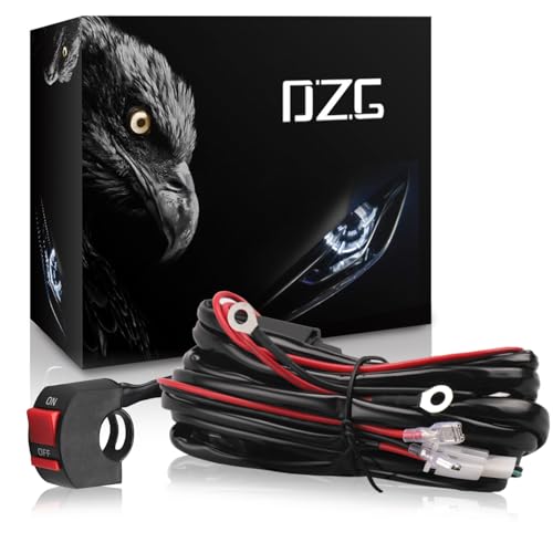 DZG Motorcycle LED Light Wiring Harness Kit 12V 2 Leads 30A inline Fuse 40A Relay ON Off Switch 18AWG for Fog Lights Light Bar Driving Lights Auxiliary Work Lights - Image 1