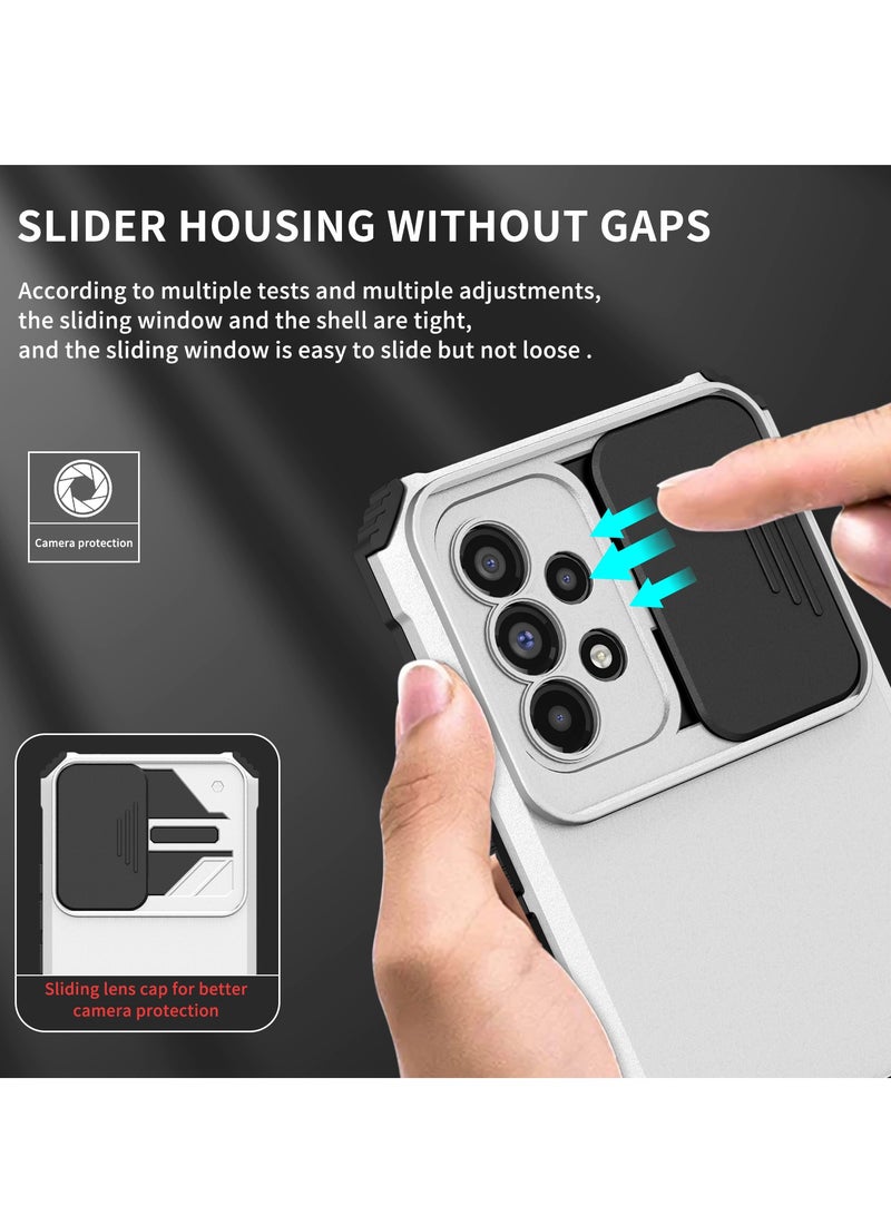 Samsung Galaxy A53 5G White Mobile Phone Case Cover, Innovative Telescopic Bracket, Sliding Protection Camera Window, Bumper Shockproof Phone Back Cover  - Image 5