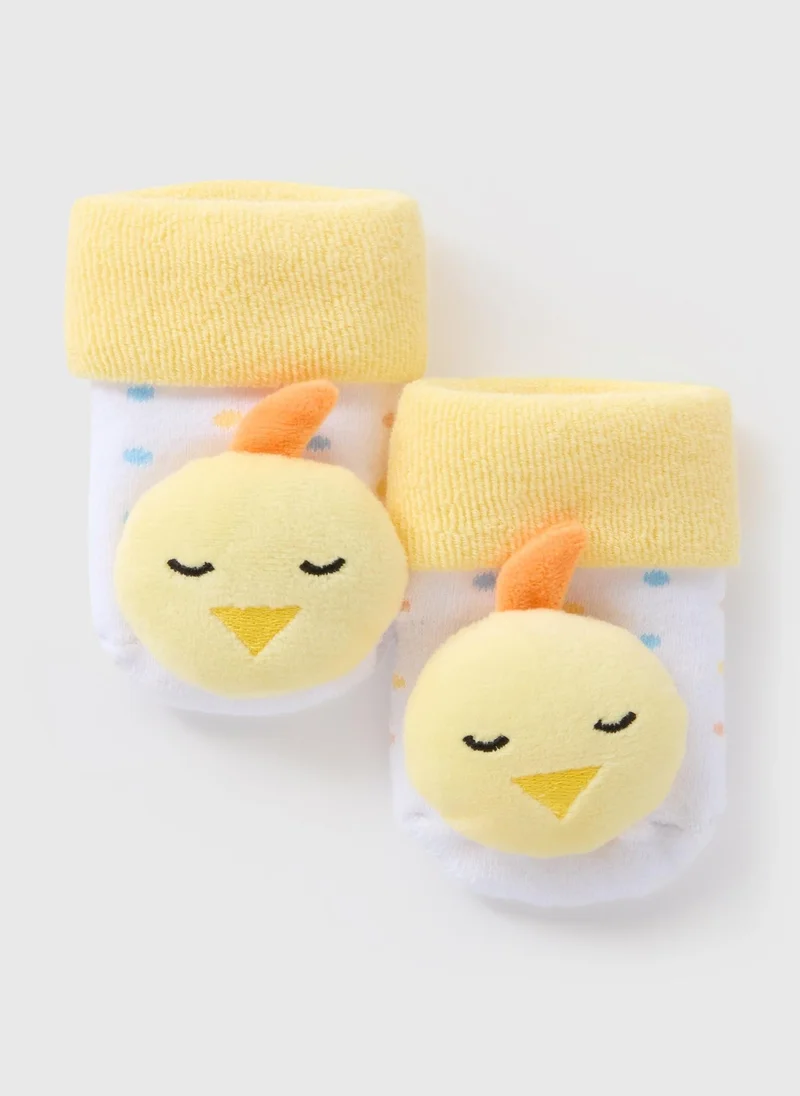 Matalan Baby Lemon Easter Chic Rattle Socks