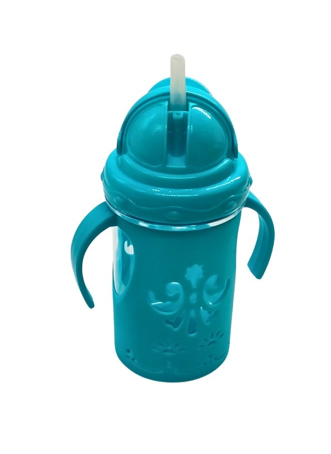 FALMER - 300ml BPA-Free Children Water Bottle with Straw & Dual Handle Toddler Kid Baby Milk Drinking Feeder Travel Outdoor Leakproof Shatter Resistant - Image 1
