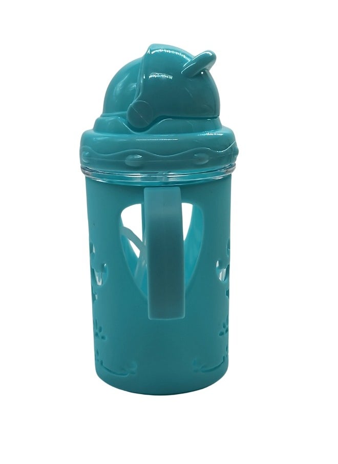 FALMER - 300ml BPA-Free Children Water Bottle with Straw & Dual Handle Toddler Kid Baby Milk Drinking Feeder Travel Outdoor Leakproof Shatter Resistant - Image 1