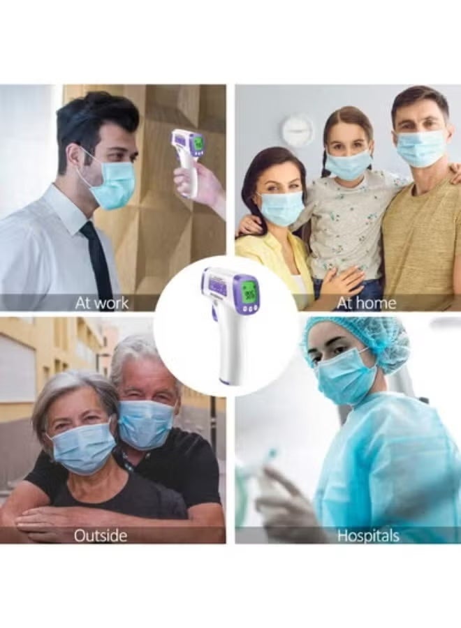 ميزان حرارة طبي احترافي للأشعة تحت الحمراء (بدون تلامس) - ترمومتر رقمي للاستخدام الشاق مع شاشة LCD للمستشفيات والعيادات - دقة عالية وقياس فوري - Image 3