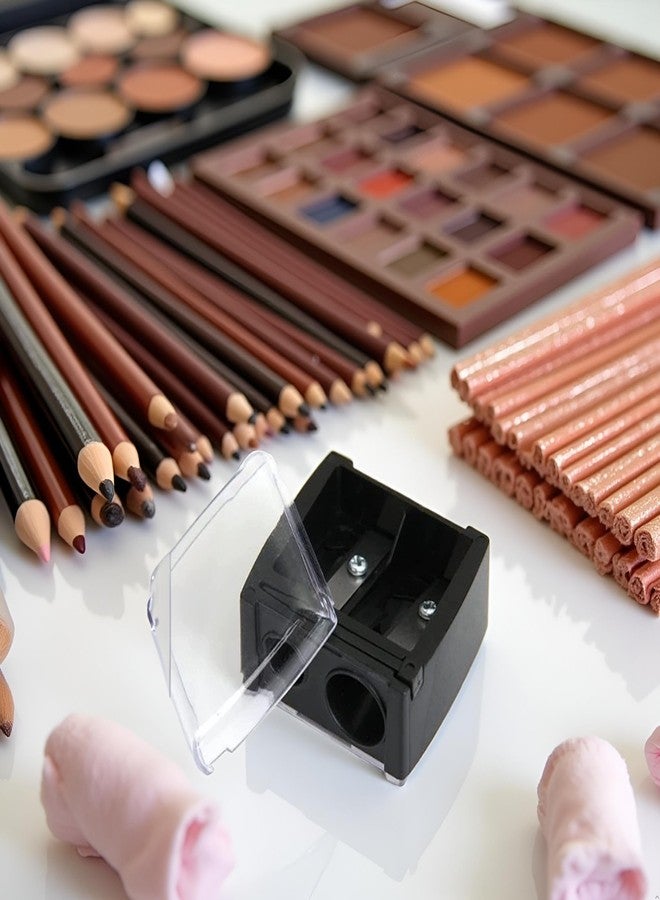 Dwuww Eyeliner Sharpener Makeup Pencil Sharpener Pencil Sharpeners for Eyebrow Eyeliner Pencil Tool Dual Holes Eye Pencil Sharpener with Cover Portable Cosmetic Sharpener - Image 4