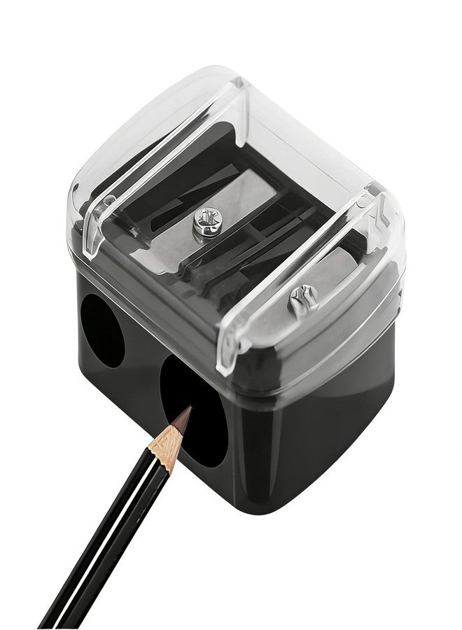 Dwuww Eyeliner Sharpener Makeup Pencil Sharpener Pencil Sharpeners for Eyebrow Eyeliner Pencil Tool Dual Holes Eye Pencil Sharpener with Cover Portable Cosmetic Sharpener - Image 1