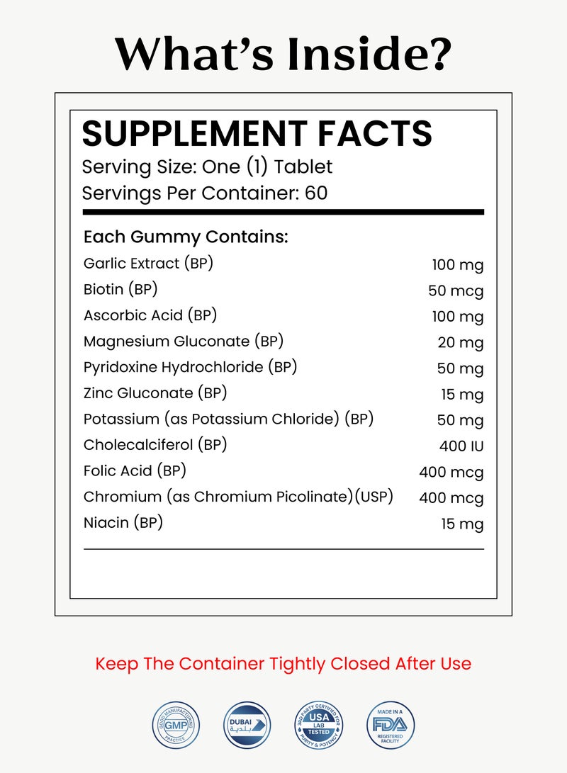 Nutrifactor Glucofactor - With Garlic Extract Formulated to Support Healthy Metabolism and Pancreatic Function - Diabetic Support Formula, Blood Sugar Support for a Healthy Life (60 Tablets) - Image 2
