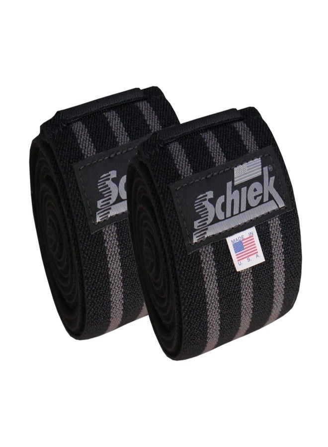 Schiek Sports Heavy Duty 1178 Knee Wraps - Powerlifting and Weightlifting Wraps (Knee Wraps - Black/Silver) - Image 2