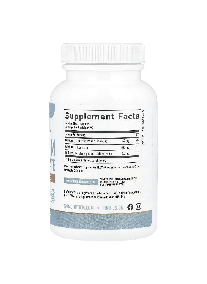 SMNutrition SMNutrition, Calcium D-Glucarate + BioPerine®, 90 Capsules  - Image 2