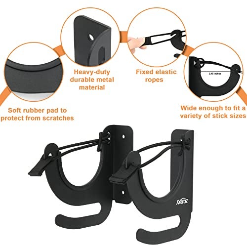 Xxerciz Metal Wall Mount Holder Archery Bow Display Holder Hanger Rack Stand Horizontal for Most Sports Stick Like Fishing Rod, Baseball Bat and Ice Hockey Stick, Matte Black - Image 5