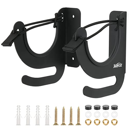 Xxerciz Metal Wall Mount Holder Archery Bow Display Holder Hanger Rack Stand Horizontal for Most Sports Stick Like Fishing Rod, Baseball Bat and Ice Hockey Stick, Matte Black - Image 1
