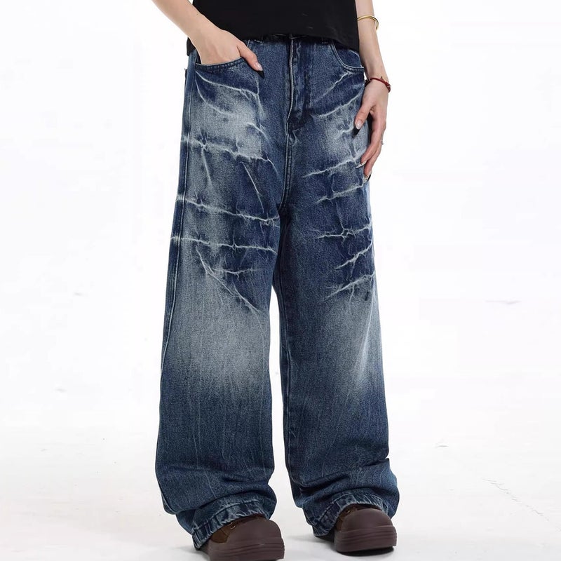 Unisex Classic Denim Jeans Loose Fit Daily Outdoor Wear - Image 2