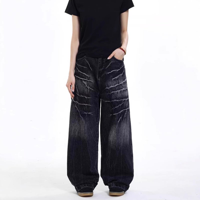 Unisex Classic Denim Jeans Loose Fit Daily Outdoor Wear - Image 3