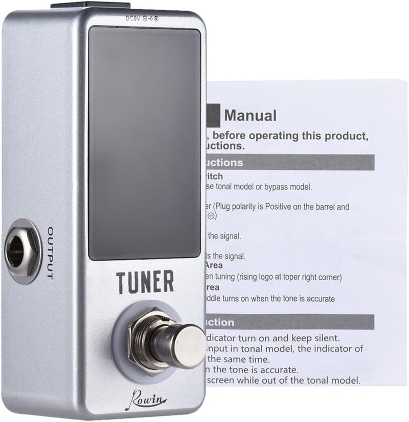 Rowin High Precision Guitar Chromatic Tuner Pedal Ture Bypass - Image 5