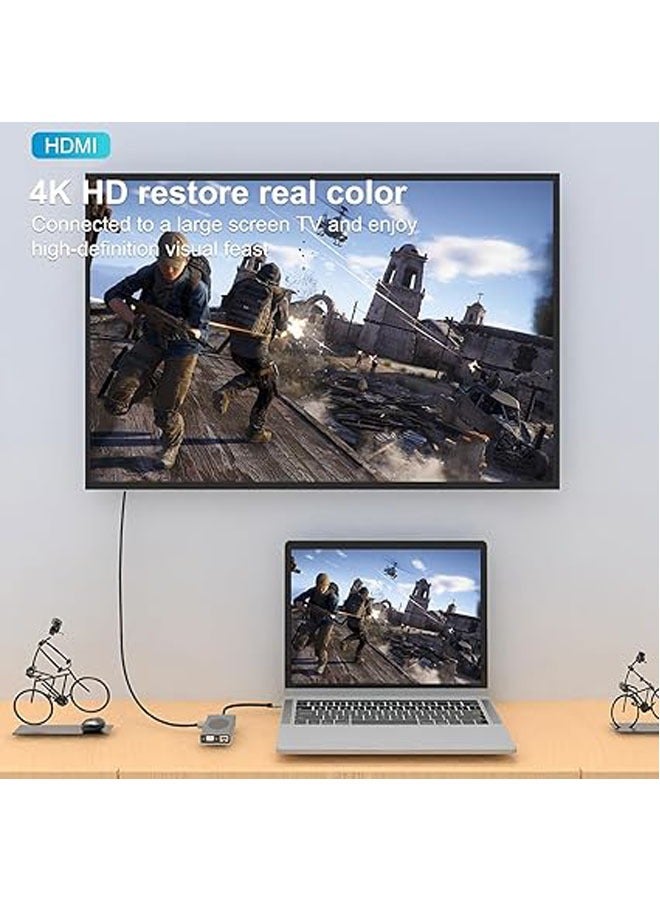 general Wireless Charging USB C Docking Station 13-in-1 HDMI Monitor Laptop USB C Hub Multiport Adapter with HDMI VGA PD 100W USB 3.0 2.0 SD TF RJ45 Audio Jack for Dell HP Lenovo ASUS Microsoft - Image 2