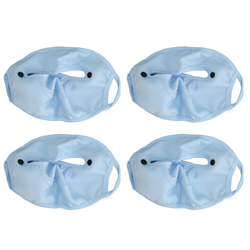 Full Face Sun Protection Blue Polyester Fibre Cover - 99% UV Protection Breathable Mesh Design Face Wrap for Outdoor Activities Sensitive Skin - Image 4