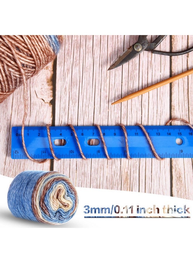 Gejoy 8 Pack Gradient Color Cotton Cake Yarn Self Striping Yarn 60% Cotton 30% Acrylic 10% Wool Multicolor Rainbow Soft Yarn For Knitting Crocheting Art Crochet Kids Adults Diy Crafts - Image 2
