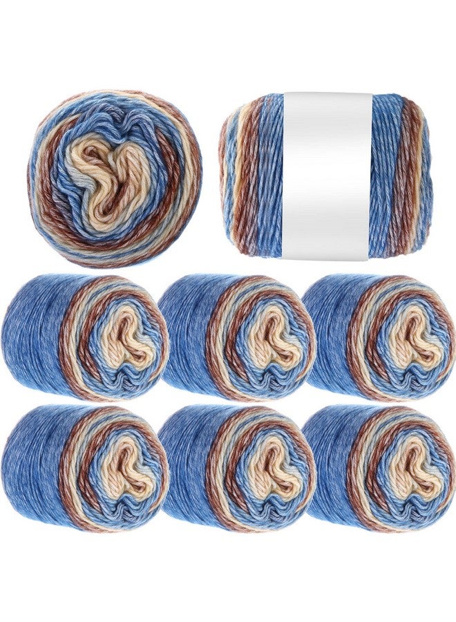 Gejoy 8 Pack Gradient Color Cotton Cake Yarn Self Striping Yarn 60% Cotton 30% Acrylic 10% Wool Multicolor Rainbow Soft Yarn For Knitting Crocheting Art Crochet Kids Adults Diy Crafts - Image 1