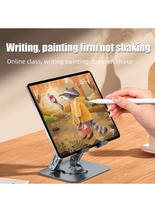 كيمايا حامل لوحي، حامل لوحي دوار بقاعدة دوارة 360 درجة، حامل لوحي قابل للتعديل للرسم، متوافق مع iPad Pro/Air/Mini والمزيد (فضي)  - Image 5