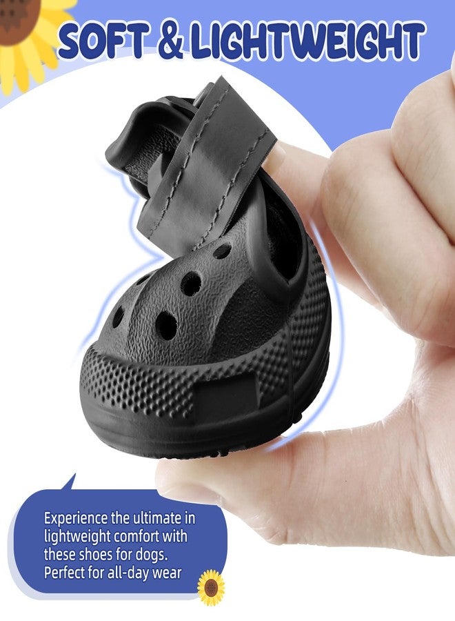 Lukovee Dog Shoes for Hot Pavement - Breathable Non Slip Dog Sandals with Reflective Stripes, Easy ON & Off, Easy-Clean Summer Outdoor Pet Boots for Small Medium Large Dogs (Black, Size 3) - Image 2