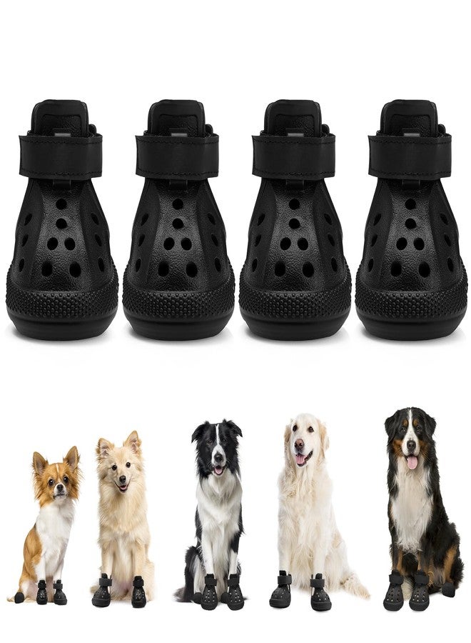 Lukovee Dog Shoes for Hot Pavement - Breathable Non Slip Dog Sandals with Reflective Stripes, Easy ON & Off, Easy-Clean Summer Outdoor Pet Boots for Small Medium Large Dogs (Black, Size 3) - Image 1