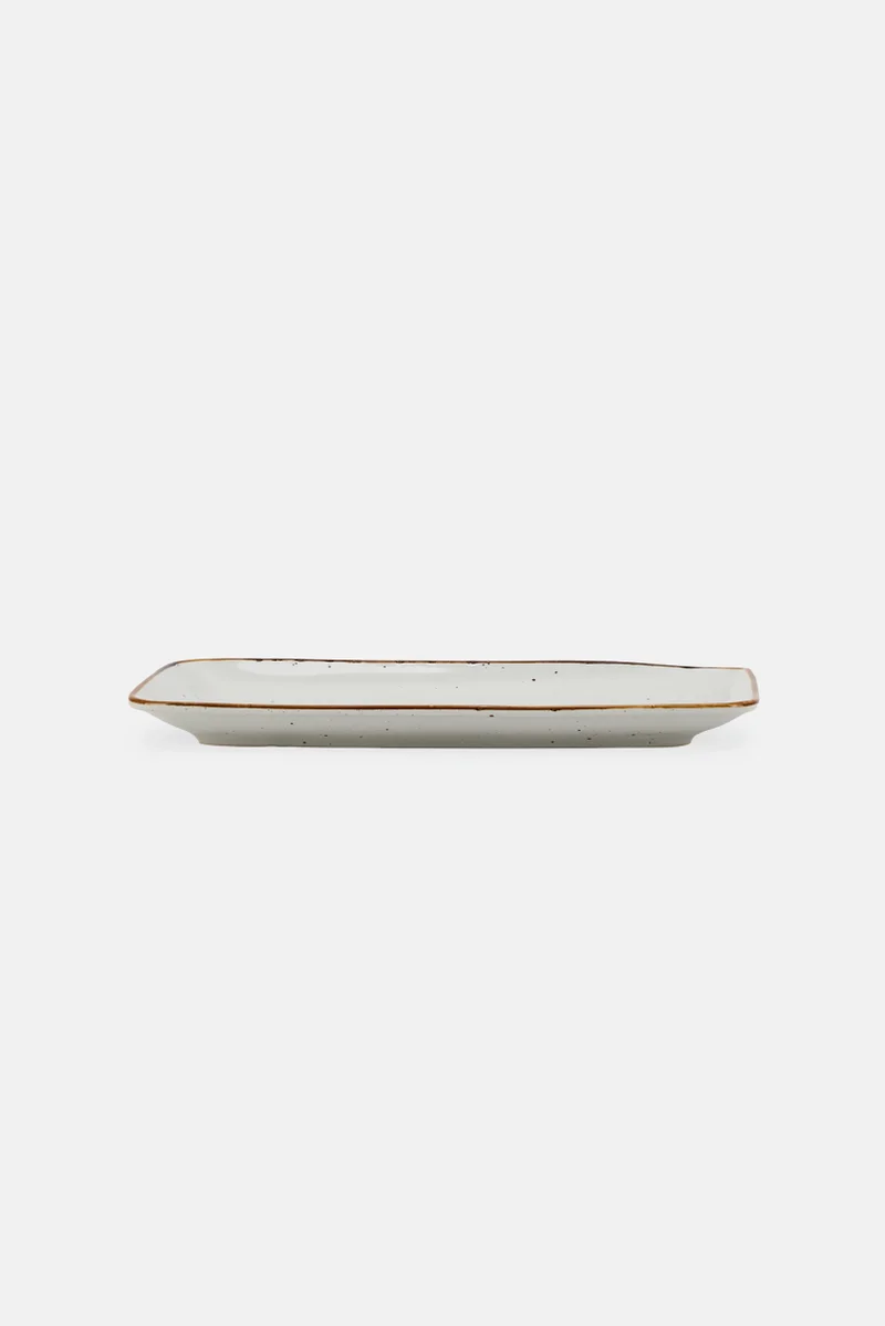 موي موتشو Porcelain Rectangular Plate, White