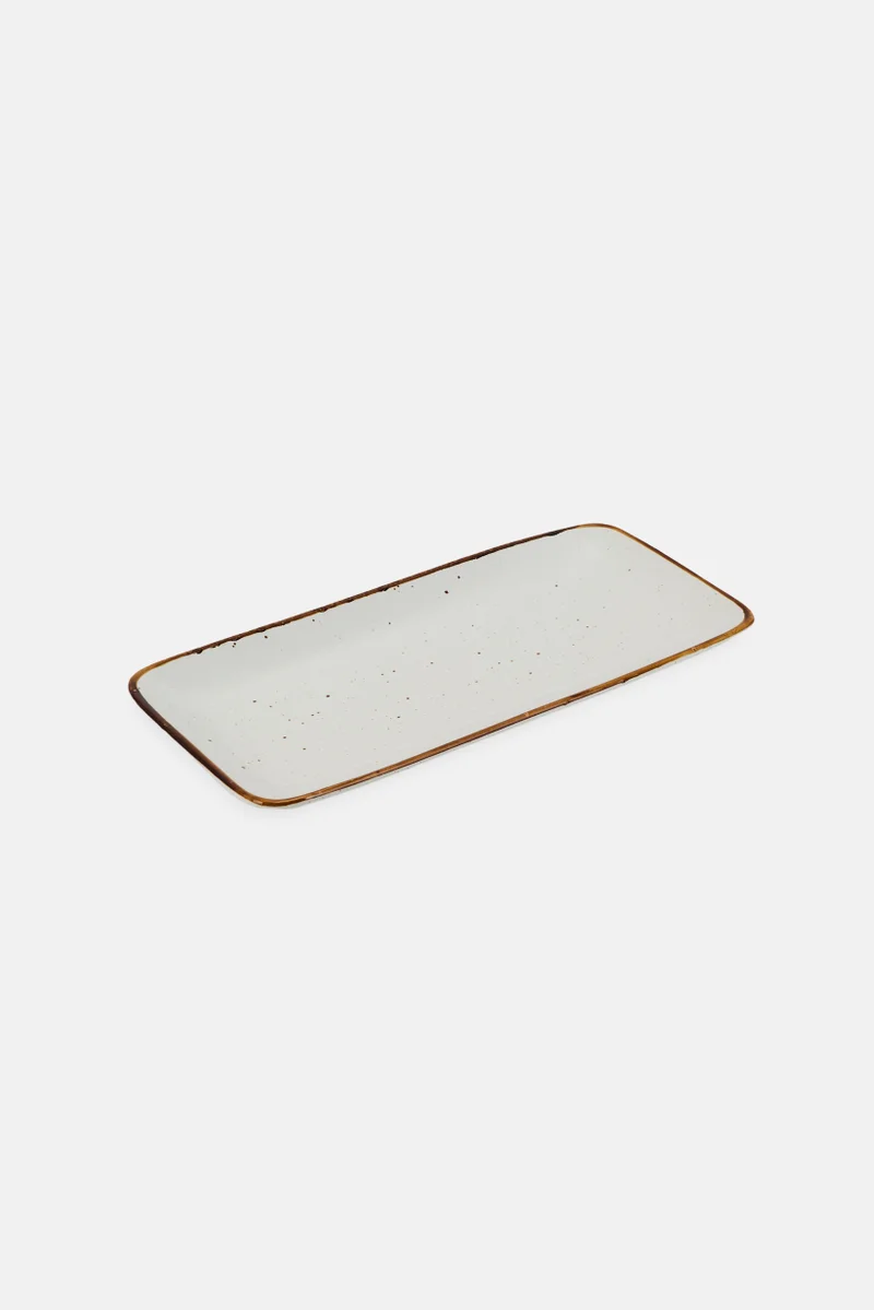 Muy Mucho Porcelain Rectangular Plate, White