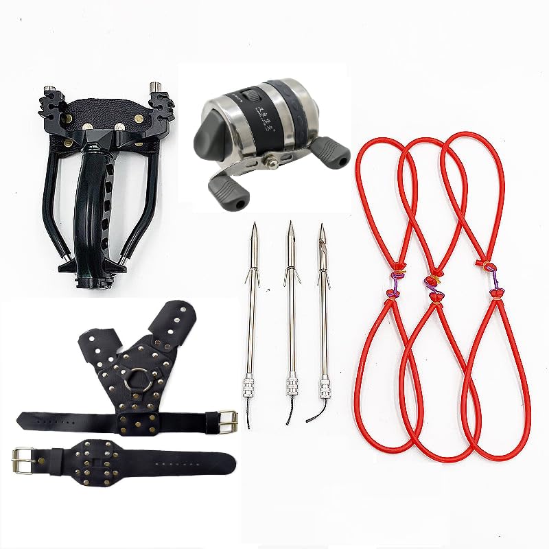 Marksman ® Top Metal Fishing Slingshot Catapult Gulel Combo Set (Fishing Black BL25S Right Hand Combo Set) - Image 1