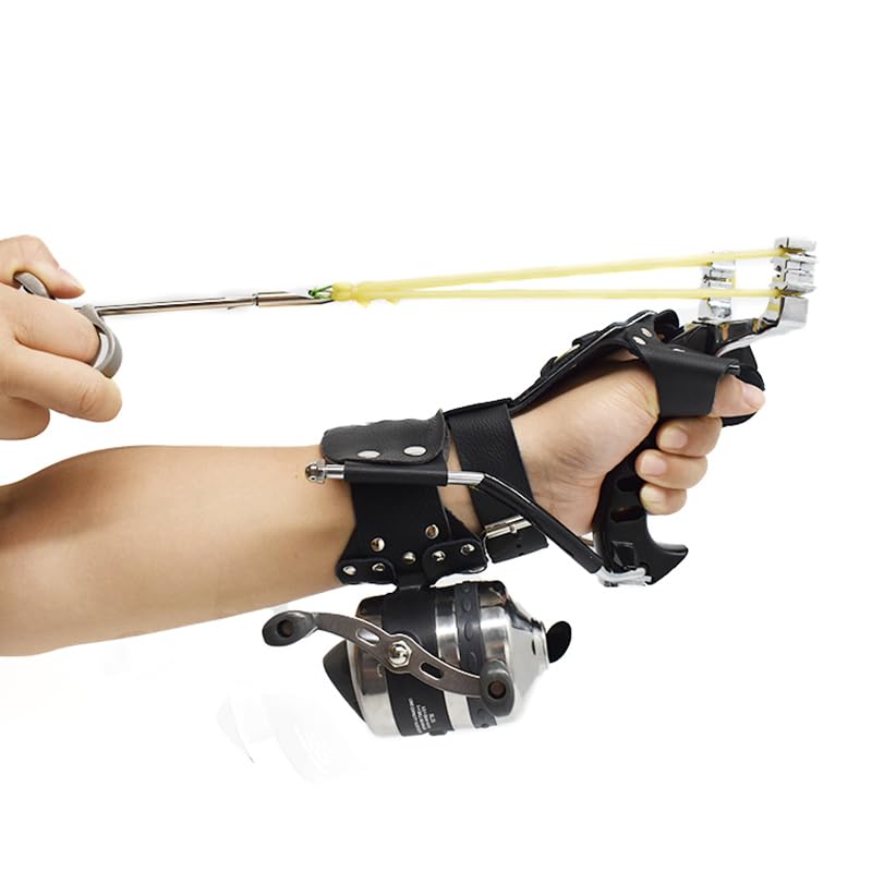 Marksman ® Top Metal Fishing Slingshot Catapult Gulel Combo Set (Fishing Black BL25S Right Hand Combo Set) - Image 2