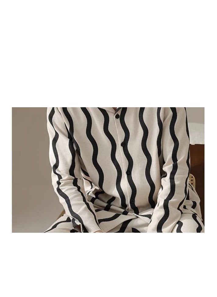 MIIOW - Men's Pure Cotton Casual Long Sleeved Pants Home Suit Can Be Worn Outside - Image 1