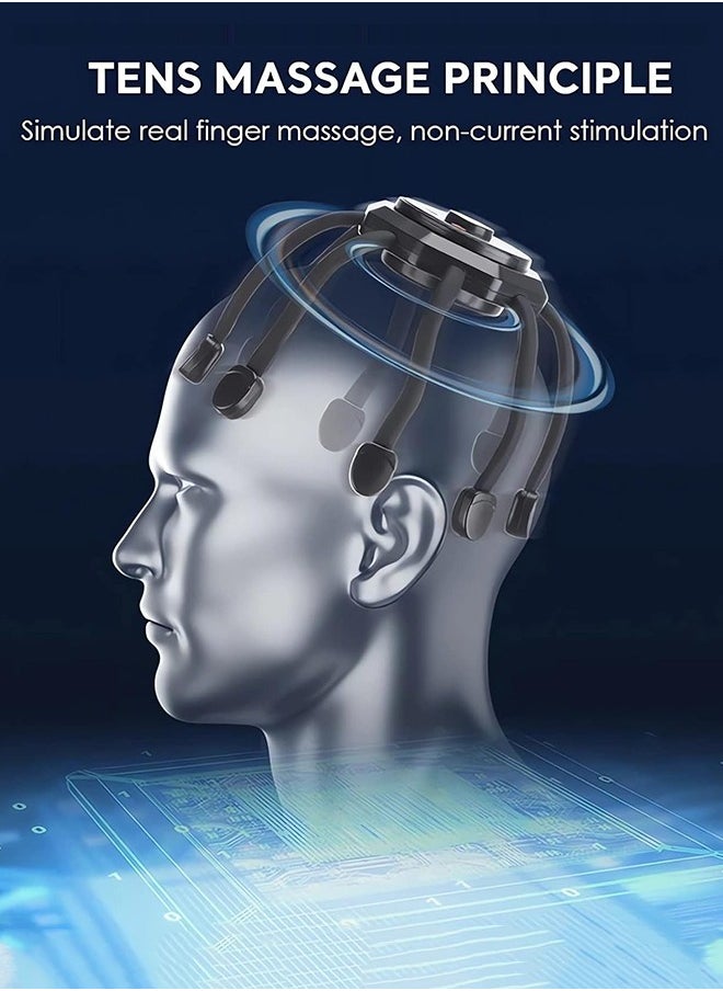 Polish'D - Electric Scalp Massager Head Massager with 8 Vibrating Contacts & 3 Modes 360 Degree Head Massager Cordless Portable Head Scratcher for Stress Relax - Image 1