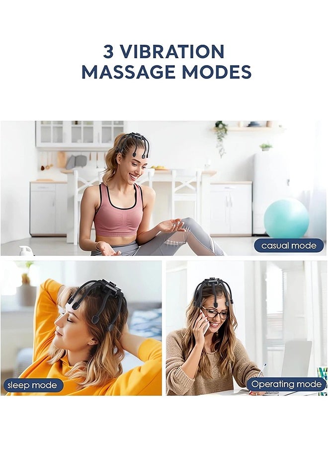 Polish'D - Electric Scalp Massager Head Massager with 8 Vibrating Contacts & 3 Modes 360 Degree Head Massager Cordless Portable Head Scratcher for Stress Relax - Image 1