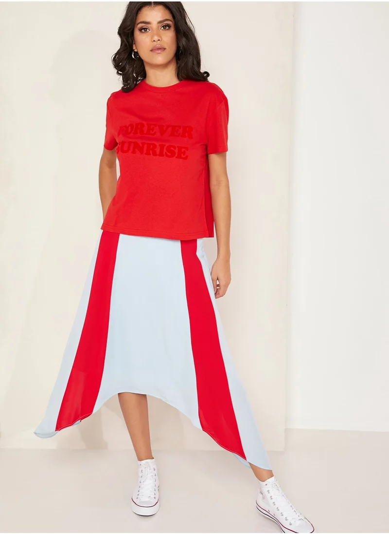2ndday Charlie Colourblock Asymmetric Skirt