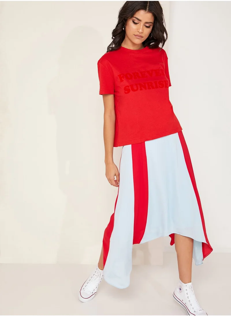 2ndday Charlie Colourblock Asymmetric Skirt