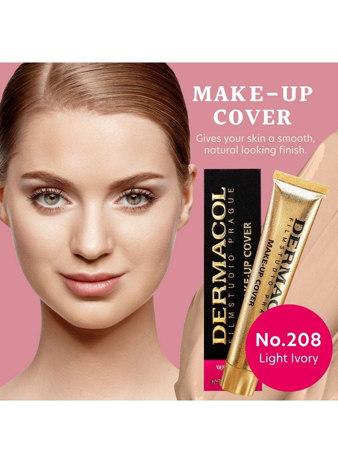 Dermacol - Dermacol - Full Coverage Foundation, Liquid Makeup Matte Foundation with SPF 30, Waterproof Foundation for Oily Skin, Acne, & Under Eye Bags, Long-Lasting Makeup Products, 30g, Shade 208 - Image 1