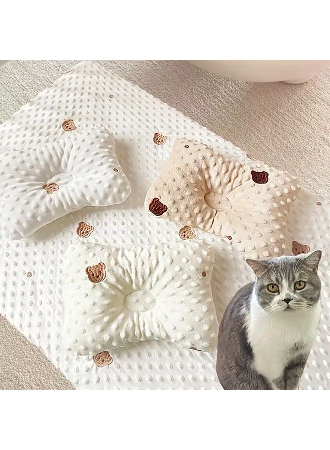 Snow White Soft Pet Pillow For Cats And Dogs Small Rectangular Sleep Bed Up To 18 LB - Image 2