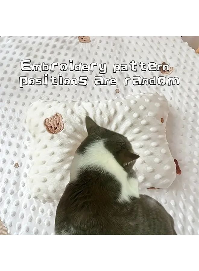 Snow White Soft Pet Pillow For Cats And Dogs Small Rectangular Sleep Bed Up To 18 LB - Image 5