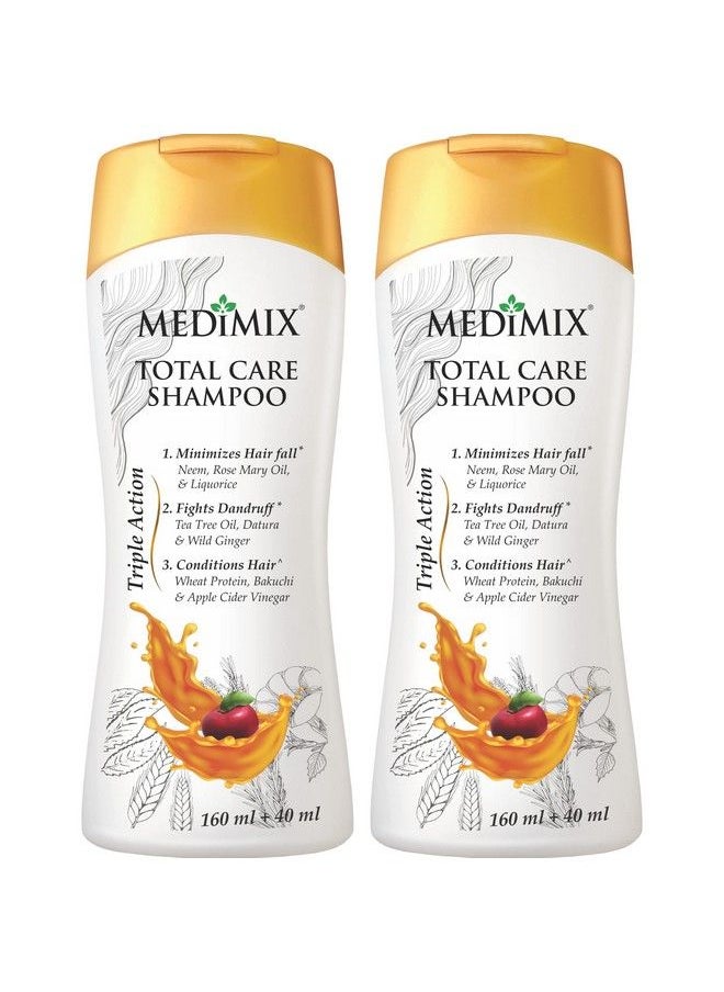Medimix Total Care Shampoo ; Pack Of 2 ; 200Ml Each ; Triple Action ; Minimizes Hair Fall* ; Fights Dandruff* ; Conditions Hair^ ;  - Image 1