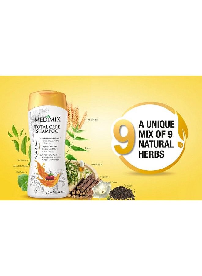 Medimix Total Care Shampoo ; Pack Of 2 ; 200Ml Each ; Triple Action ; Minimizes Hair Fall* ; Fights Dandruff* ; Conditions Hair^ ;  - Image 4