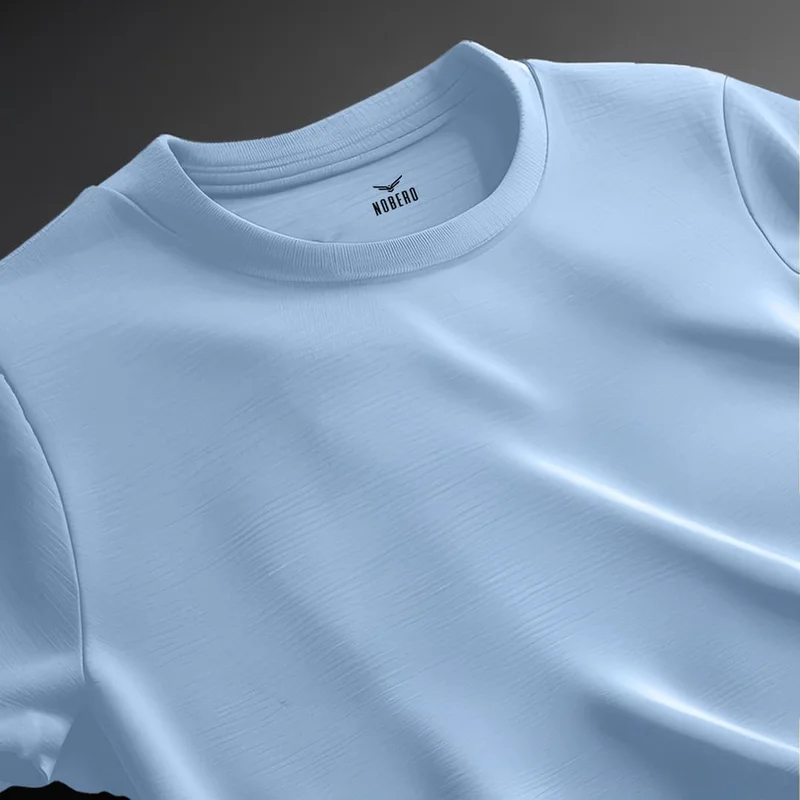 نوبيرو Powder Blue Regular Fit T-Shirt for Men