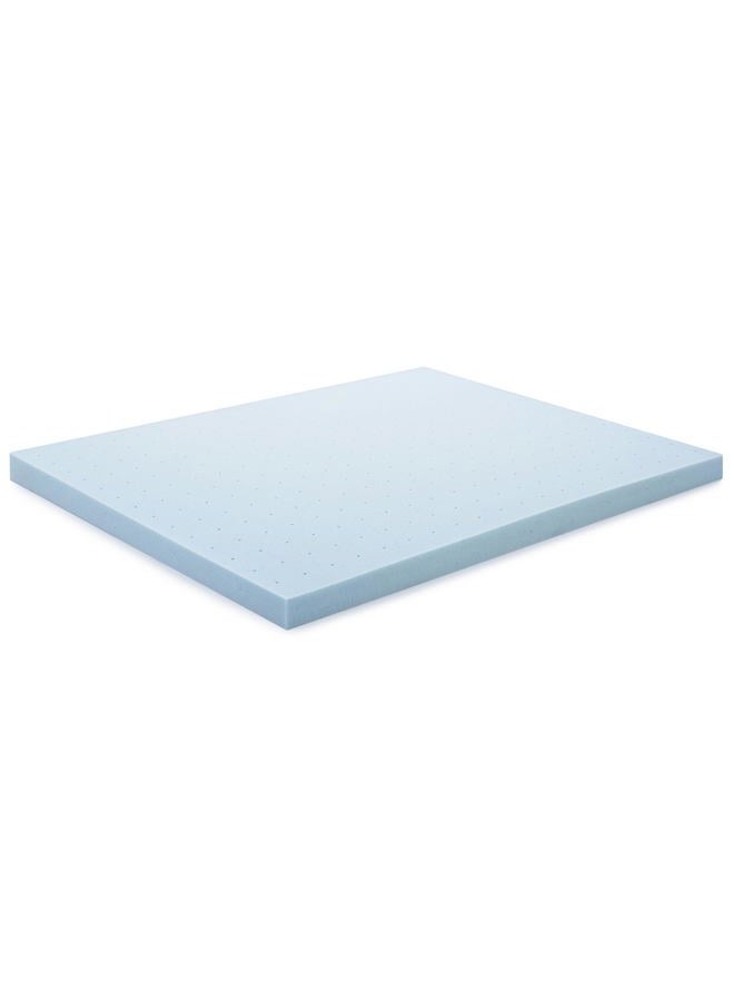 LUCID 4 Inch Gel Memory Foam Mattress Topper, Ventilated Design, Ultra Plush, CertiPUR-US Certified, Queen, Blue - Image 4