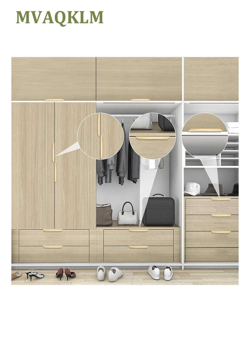 MVAQKLM  8 Pack Cabinet Pulls Handles Gold Finger Edge Drawer Pulls Aluminum Back Mount Cabinet Handles Modern Style Drawer Handles for Kitchen Room Door 150mm - Image 5