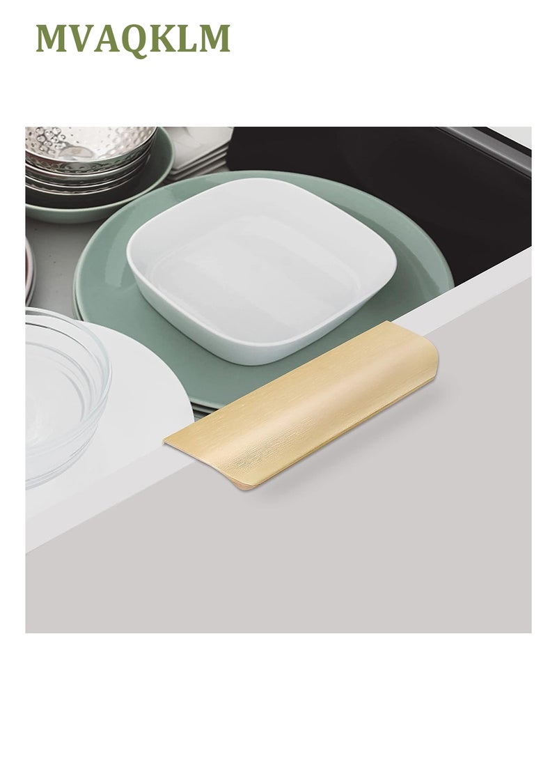 MVAQKLM  8 Pack Cabinet Pulls Handles Gold Finger Edge Drawer Pulls Aluminum Back Mount Cabinet Handles Modern Style Drawer Handles for Kitchen Room Door 150mm - Image 4