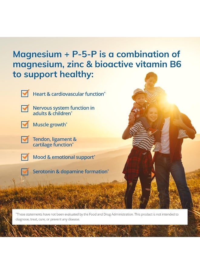 Euromedica - EuroMedica Magnesium + P-5-P - 60 Capsules - Bio-Active Vitamin B6 with Magnesium & Zinc - Image 1