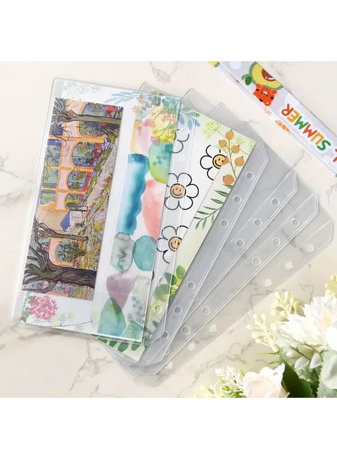 20 قطعة من جيوب الحافظة A6، أكياس PVC لمظاريف النقود، أكياس حفظ المستندات بفتحات 6، أكمام البطاقات، صفحات الإدراج لملء دفاتر الملاحظات - Image 3